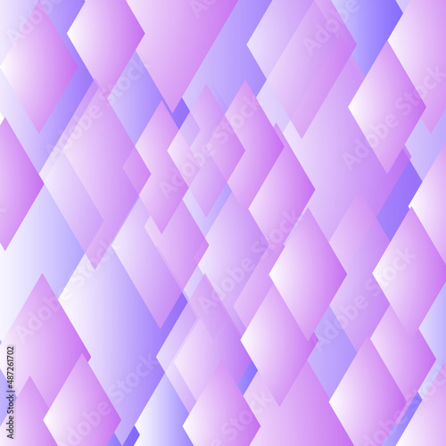 Geometric background of rhombuses with a gradient fill of pink and blue shades for decoration.
