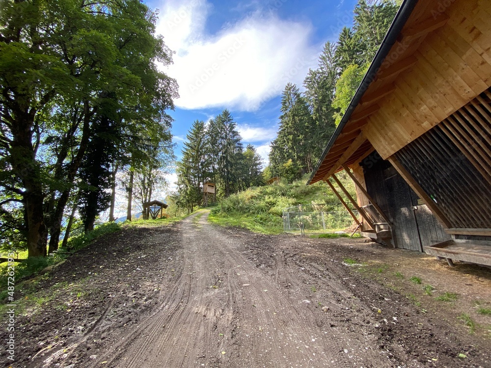 Heuberg zwischen Kloster St. Georgenberg und Stans Jenbach im Bezirk Schwaz Heuberg zwischen Kloster St. Georgenberg und Stans Jenbach im Bezirk Schwaz