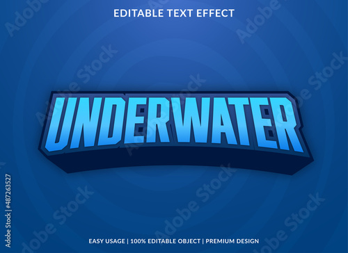 underwater text effect editable template with abstract and modern style use for business logo and brand