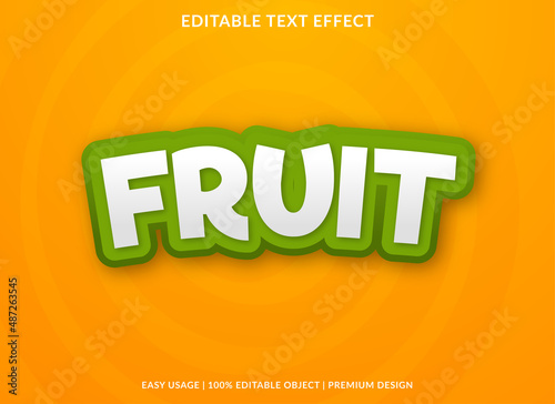 fruit text effect editable template with abstract and modern style use for business logo and brand
