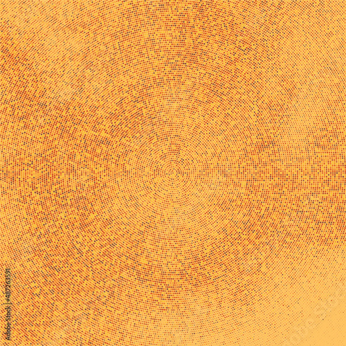 Sand Color Halftone Dotted Background. Yellow And Brown Abstract Circular Polka Dots Pattern. Digitally Generated Image. Vector Illustration, Eps 10.
