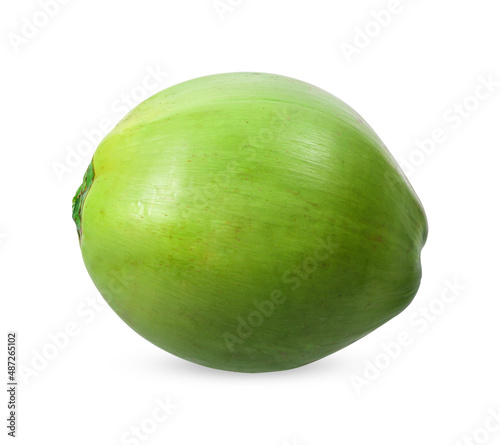 green coconut isolated on white background, clipping paths