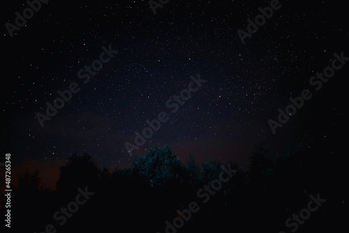 Night sky. Stars and galaxies in the sky at dusk.