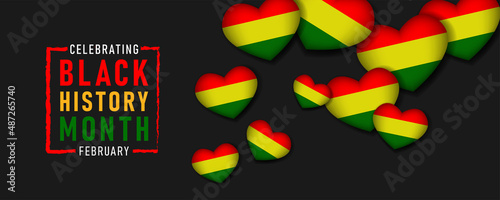 Black history month celebrate holiday concept template for background, banner, card, poster