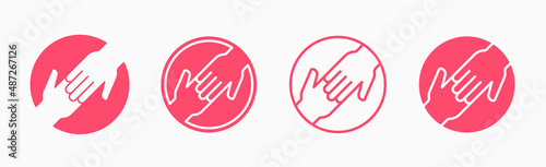 Helping icon. Logo template. Vector illustration isolated on white background.