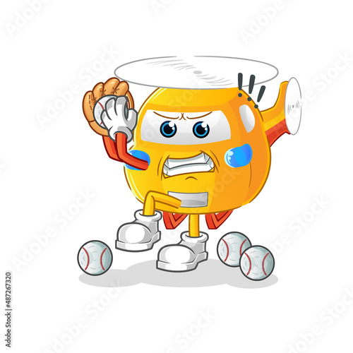 helicopter baseball pitcher cartoon. cartoon mascot vector