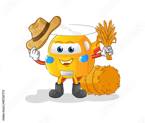 helicopter farmer mascot. cartoon vector