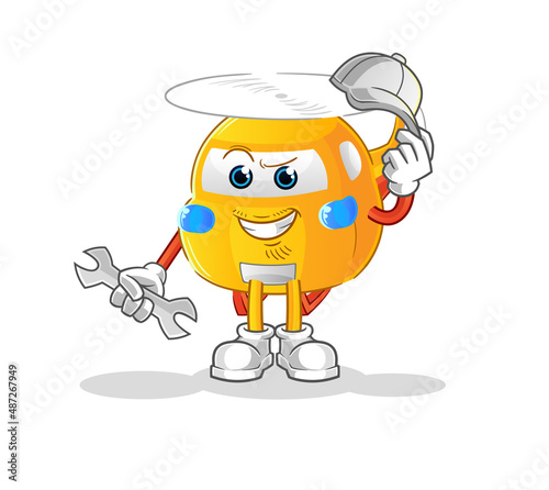 helicopter mechanic cartoon. cartoon mascot vector