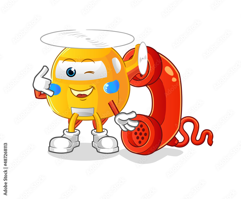 helicopter call mascot. cartoon vector