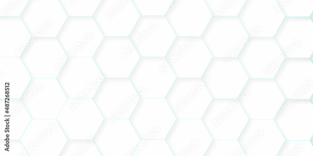 Abstract background with hexagons and white honeycomb pattern close up background . Modern and creative design in illustration with White hexagon 3D background texture. 3d rendering illustration. Abstract background with hexagons and white honeycomb pattern close up background . Modern and creative design in illustration with White hexagon 3D background texture. 3d rendering illustration.