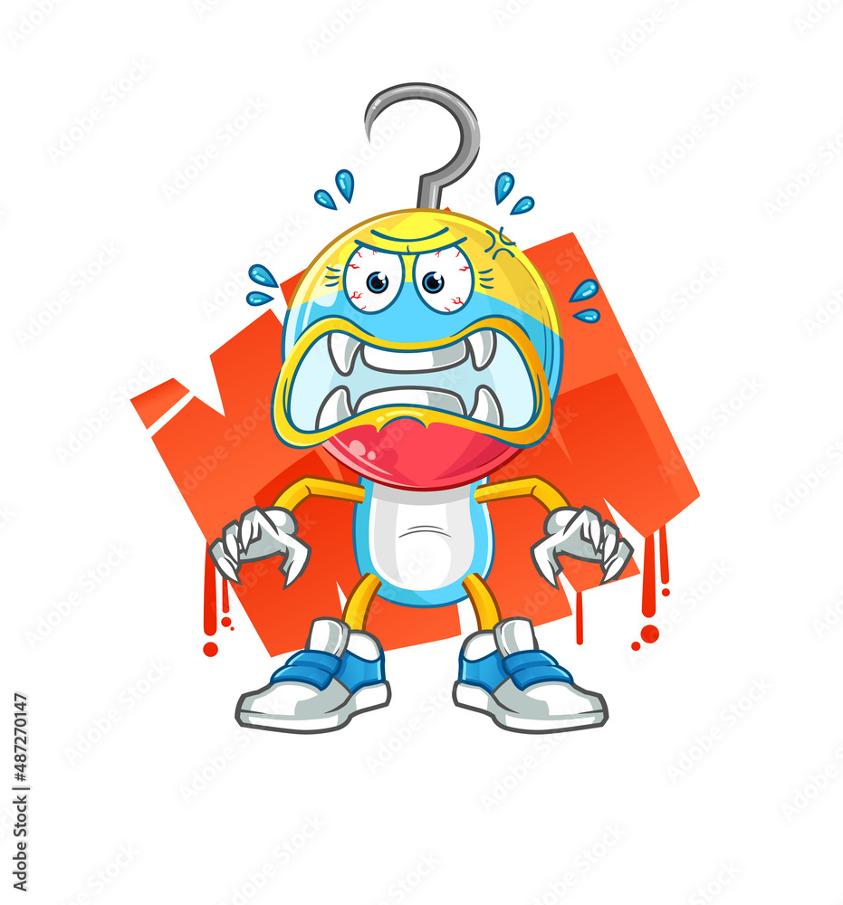 Obraz premium fishing bait head cartoon monster vector. cartoon character