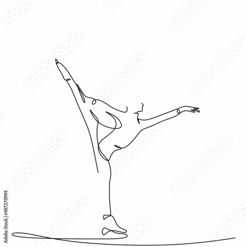 continuous drawing of winter skates on ice close-up