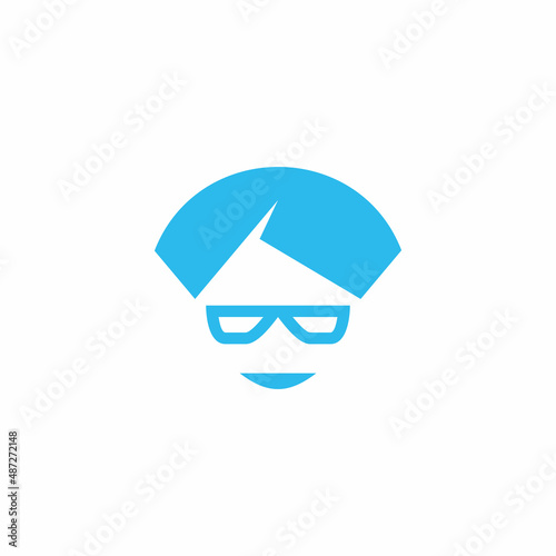 Modern Geometric Geek Eyeglasses Logo Design 
