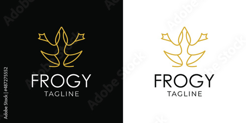Frogy Amphibi Logo Monoline Style