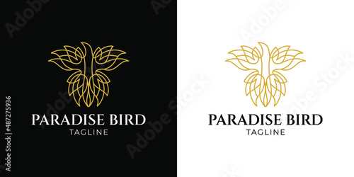 Paradise Bird Logo Monoline Style