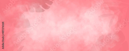 pink background with leaf