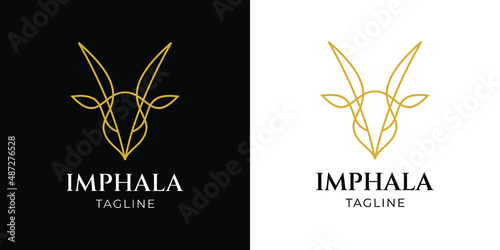 Imphala Deer Head Logo Monoline Style