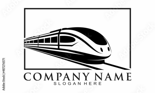 Electric fast train illustration vector logo