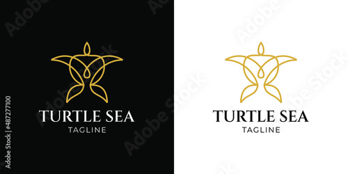 Turtle Sea Logo Monoline Style