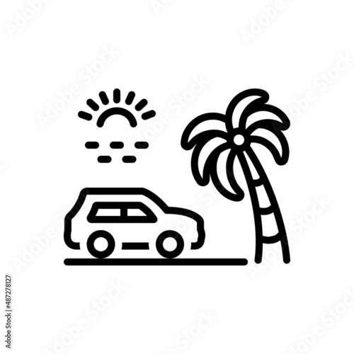 Black line icon for somewhere