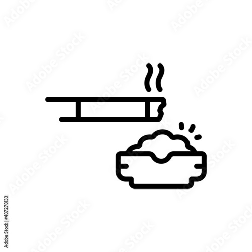 Black line icon for ash