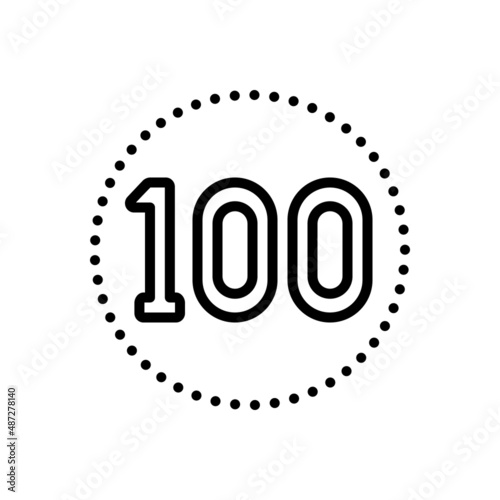 Black line icon for hundred