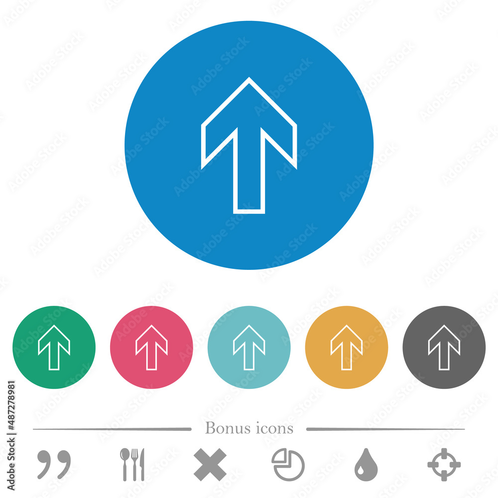 Up arrow outline flat round icons Up arrow outline flat round icons