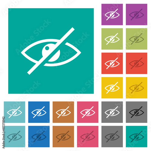 Quadro em tela Visually impaired square flat multi colored icons