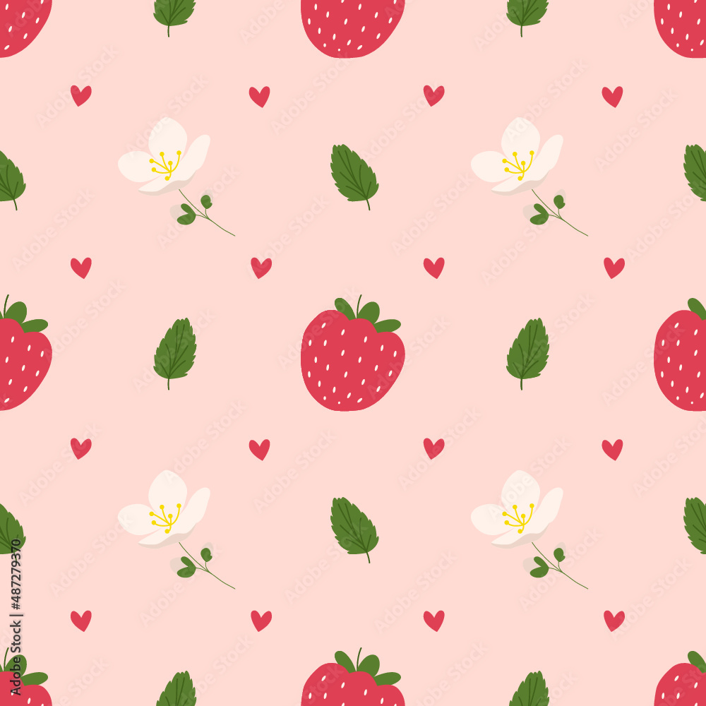 seamless pattern with strawberries