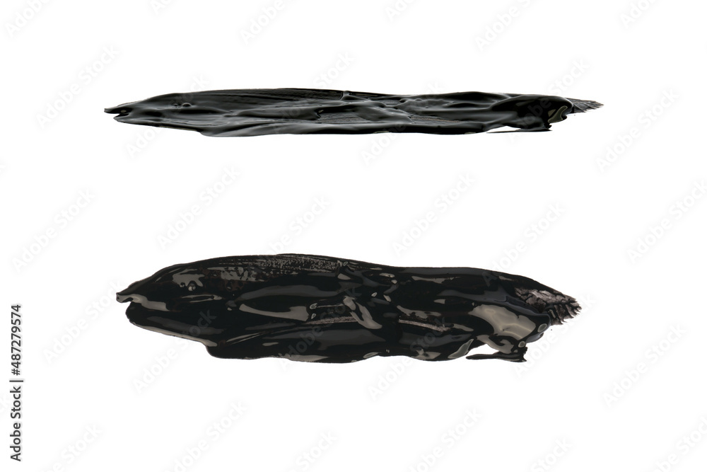 strokes of black paint isolated on white strokes of black paint isolated on white