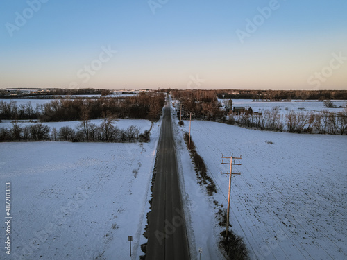 Winter road through the landscape © Nealj121