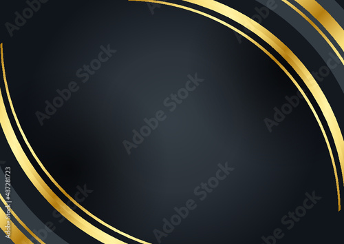 Black and gold abstract backgound with geometric elements 