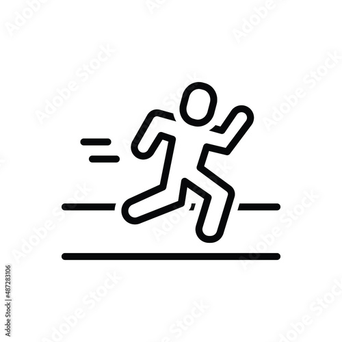 Black line icon for runner