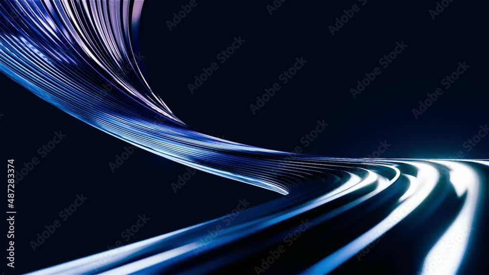 Abstract animation background. Simple geometric form shelix lines. 3d render. 