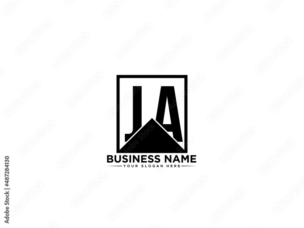 Initial Letter JA Square Bold Logo Icon, Monogram ja Logo letter vector ...
