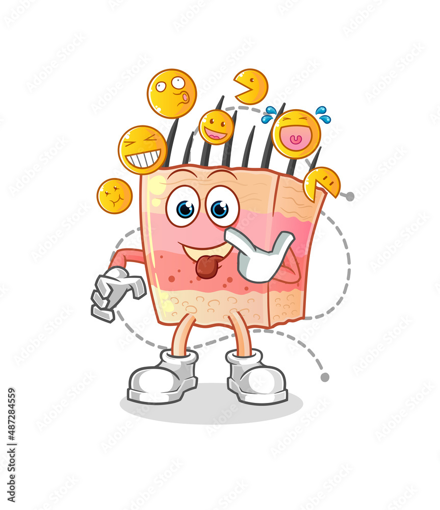 skin structure laugh and mock character. cartoon mascot vector skin structure laugh and mock character. cartoon mascot vector