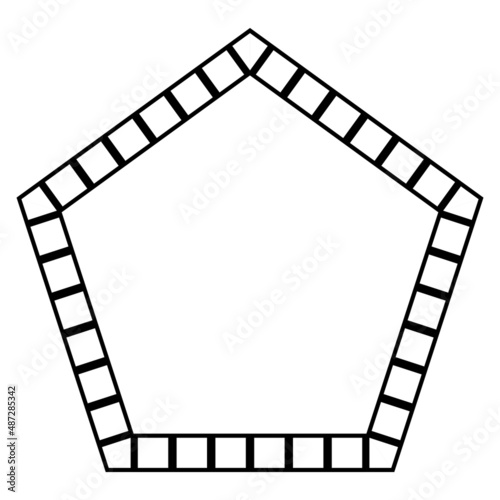 Fototapeta Naklejka Na Ścianę i Meble -  Abstract futuristic pentagon maze, pattern template for children's games, squares template for your design. Black contour isolated on white background. Vector