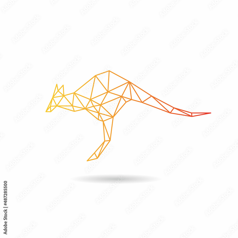 Kangaroo abstract isolated on a white backgrounds, vector illustration