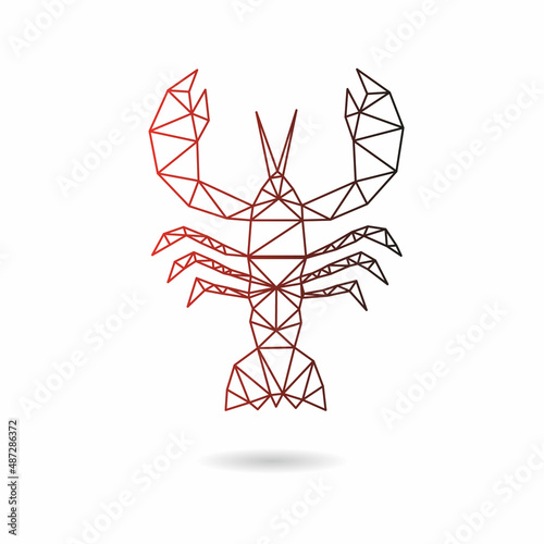 Crayfish abstract isolated on a white backgrounds, vector illustration