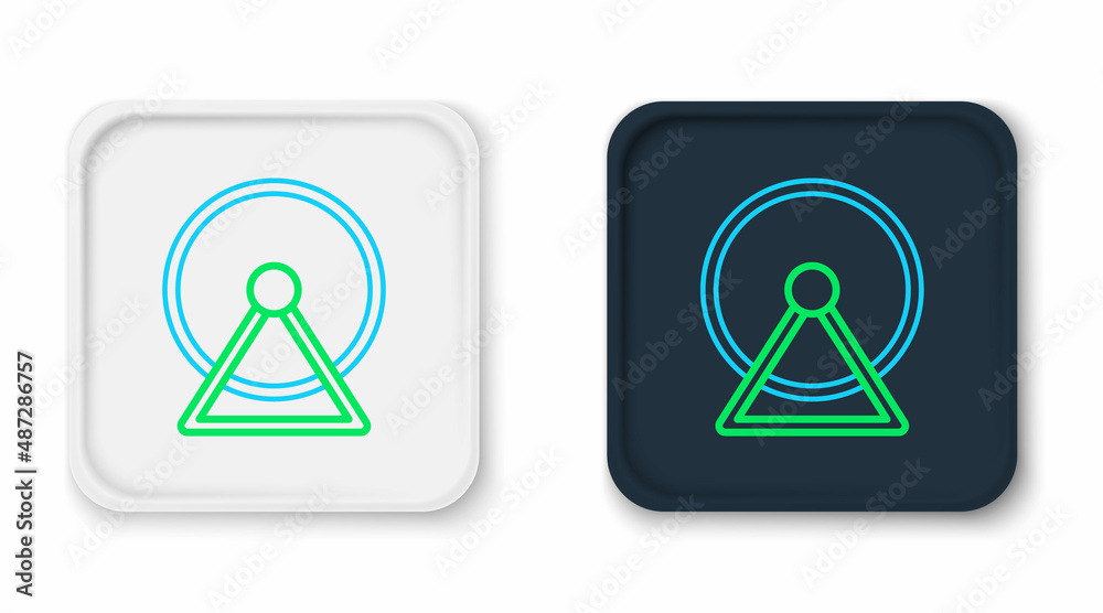 Line Hamster wheel icon isolated on white background. Wheel for rodents. Pet shop. Colorful outline concept. Vector