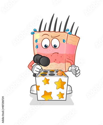 skin structure play whack a mole mascot. cartoon vector