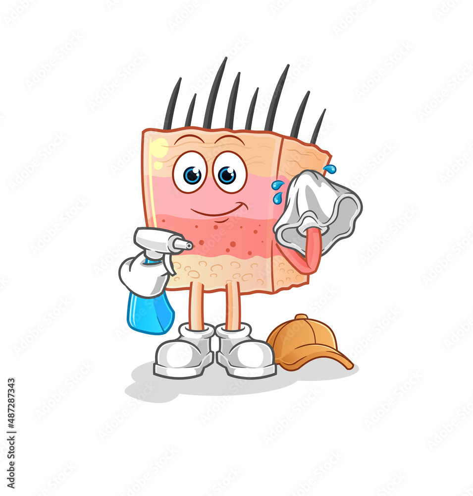 skin structure cleaner vector. cartoon character skin structure cleaner vector. cartoon character