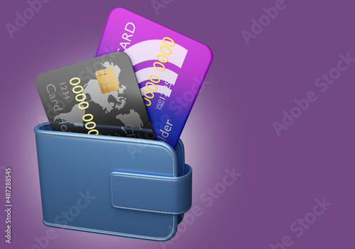 Two cards in wallet. World ...