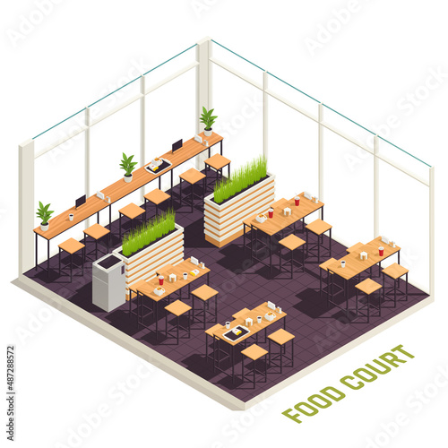 Isometric Food Court Concept