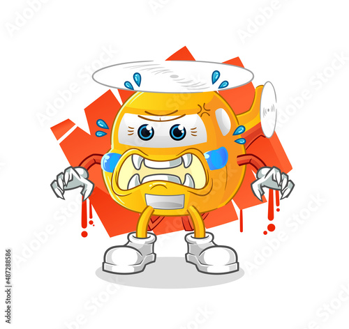 helicopter monster vector. cartoon character
