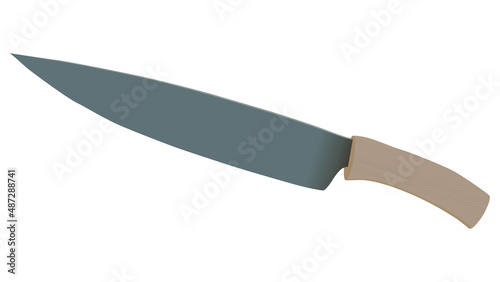 Realistic kitchen knife isolated on white background, Vector illustration, chef knife, Cutlery icon set © Usman Tahir Isolated