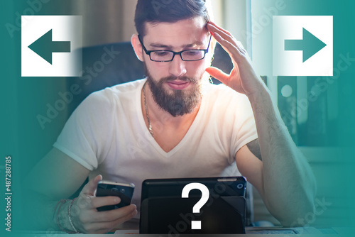 Choice concept. Question as...