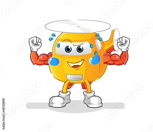 helicopter muscular cartoon. cartoon mascot vector
