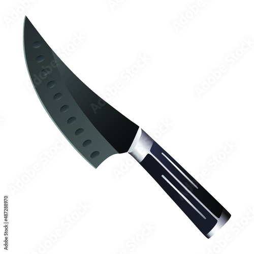Large sharp cleaver knife isolated on white background, Vector illustration, chef knives, Cutlery icon set