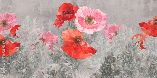 Fototapeta samoprzylepna kolorowe kwiaty